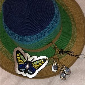 Kate key fob bag charm butterfly rainbow NWTS